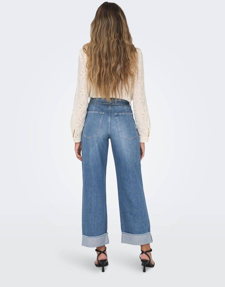 EMP "Onlmaddie Ex HW Wide Belt Fold UP DNM" Jeans blau von Only Bis zu 55% Rabatt