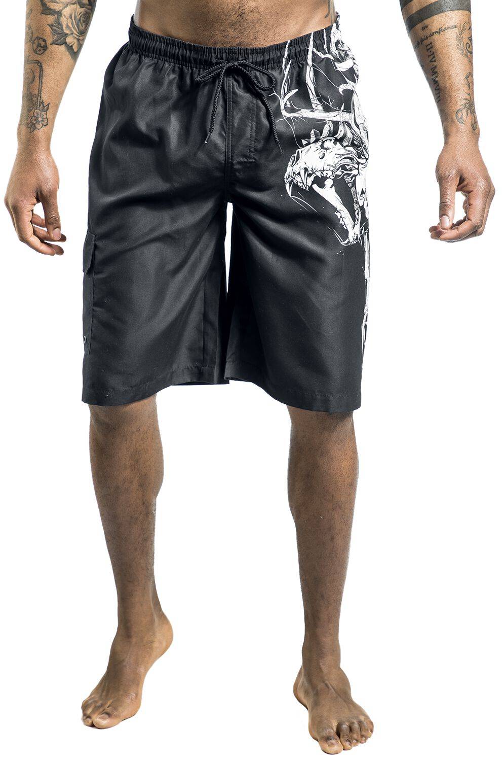 EMP Badeshort schwarz von Gothicana by EMP Begrenzt auf 3 Tage