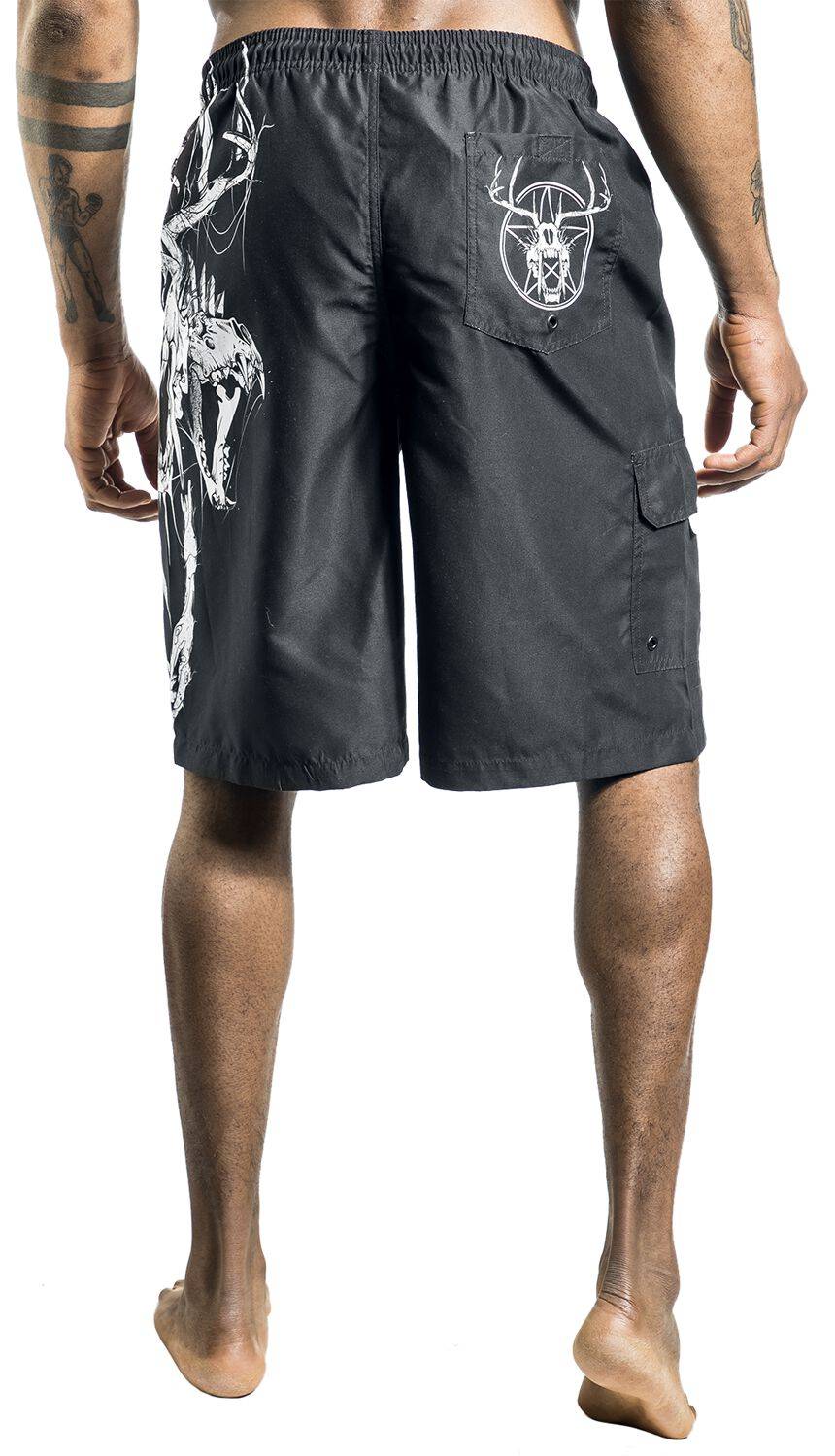 EMP Badeshort schwarz von Gothicana by EMP Begrenzt auf 3 Tage