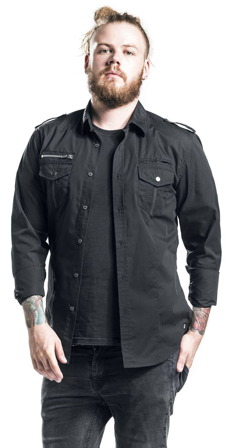 EMP "Rockstar Shirt Longsleeve" Langarmhemd schwarz von Brandit Bis zu 50% Rabatt