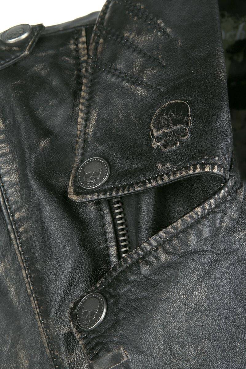 EMP Lederjacke dunkelgrau von Rock Rebel by EMP Kostenloser Versand international
