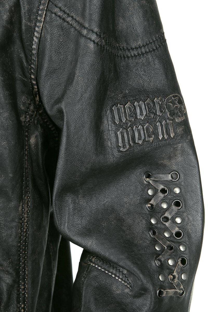 EMP Lederjacke dunkelgrau von Rock Rebel by EMP Kostenloser Versand international