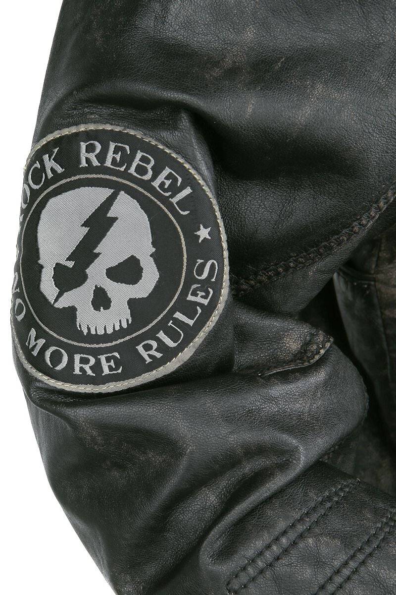 EMP Lederjacke dunkelgrau von Rock Rebel by EMP Kostenloser Versand international