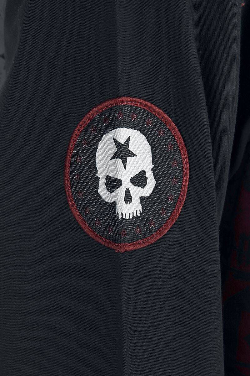 EMP Langarmhemd schwarz/rot von Rock Rebel by EMP Fabrikladen
