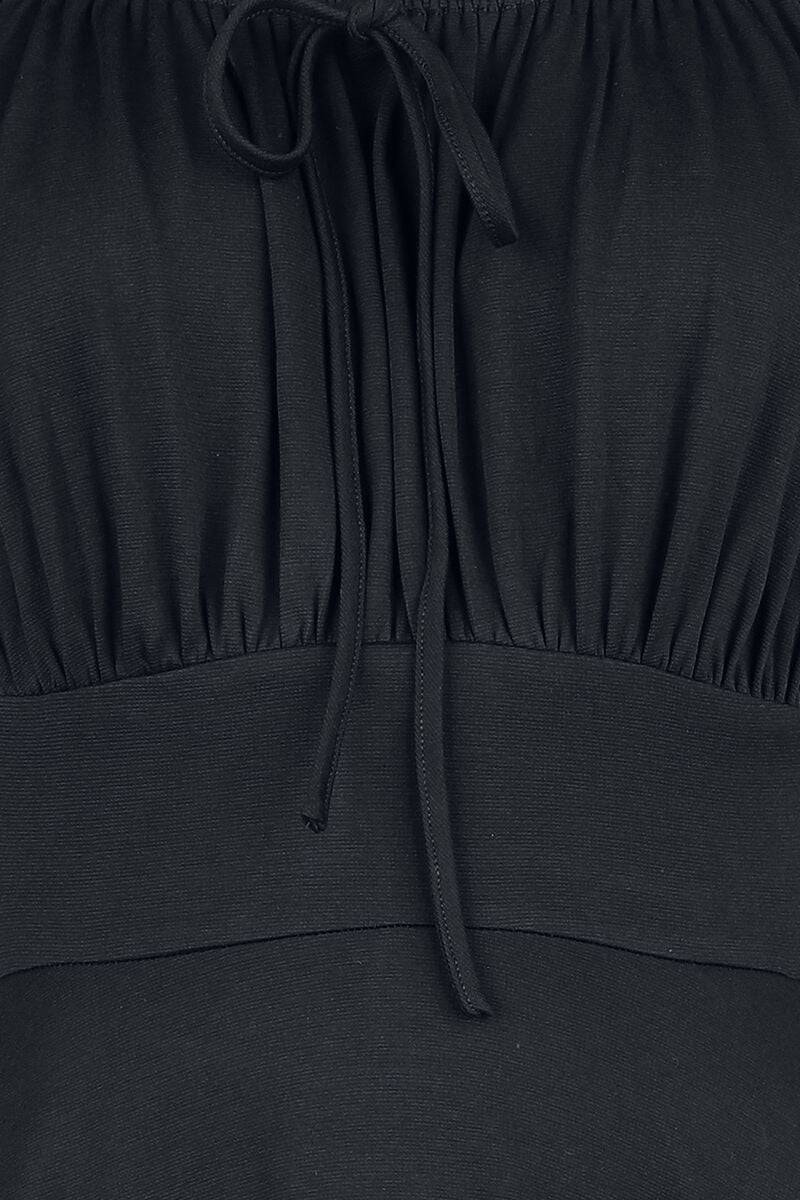 EMP "Gathered Neckline Flare Dress" Mittellanges Kleid schwarz von Voodoo Vixen Verkauf