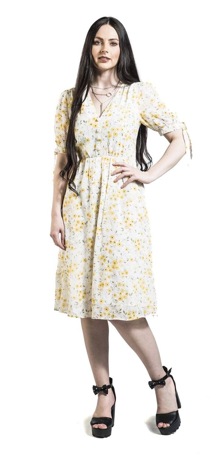 EMP "Tie Sleeve Floral Print And Emb Chiffon Flare Dress" Mittellanges Kleid multicolor von Voodoo Vixen Exklusivangebot