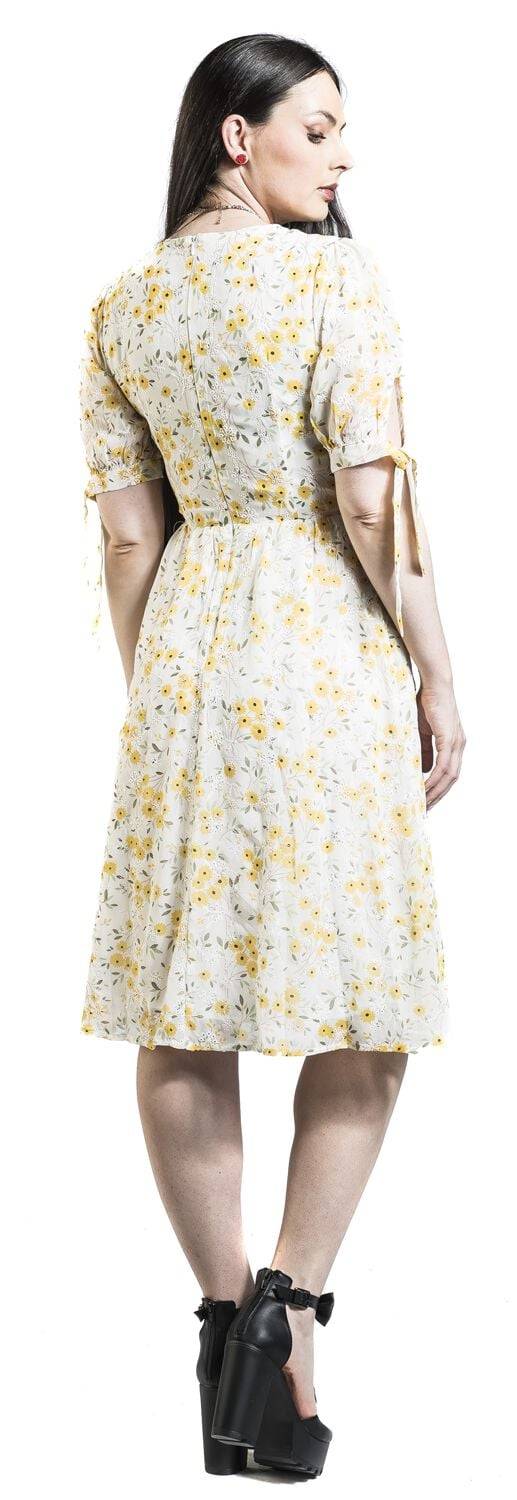 EMP "Tie Sleeve Floral Print And Emb Chiffon Flare Dress" Mittellanges Kleid multicolor von Voodoo Vixen Exklusivangebot