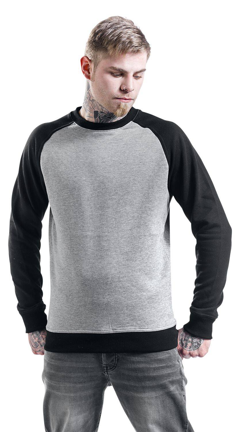 EMP "2-Tone Raglan Crewneck" Sweatshirt grau/schwarz von Urban Classics Neueste Stile