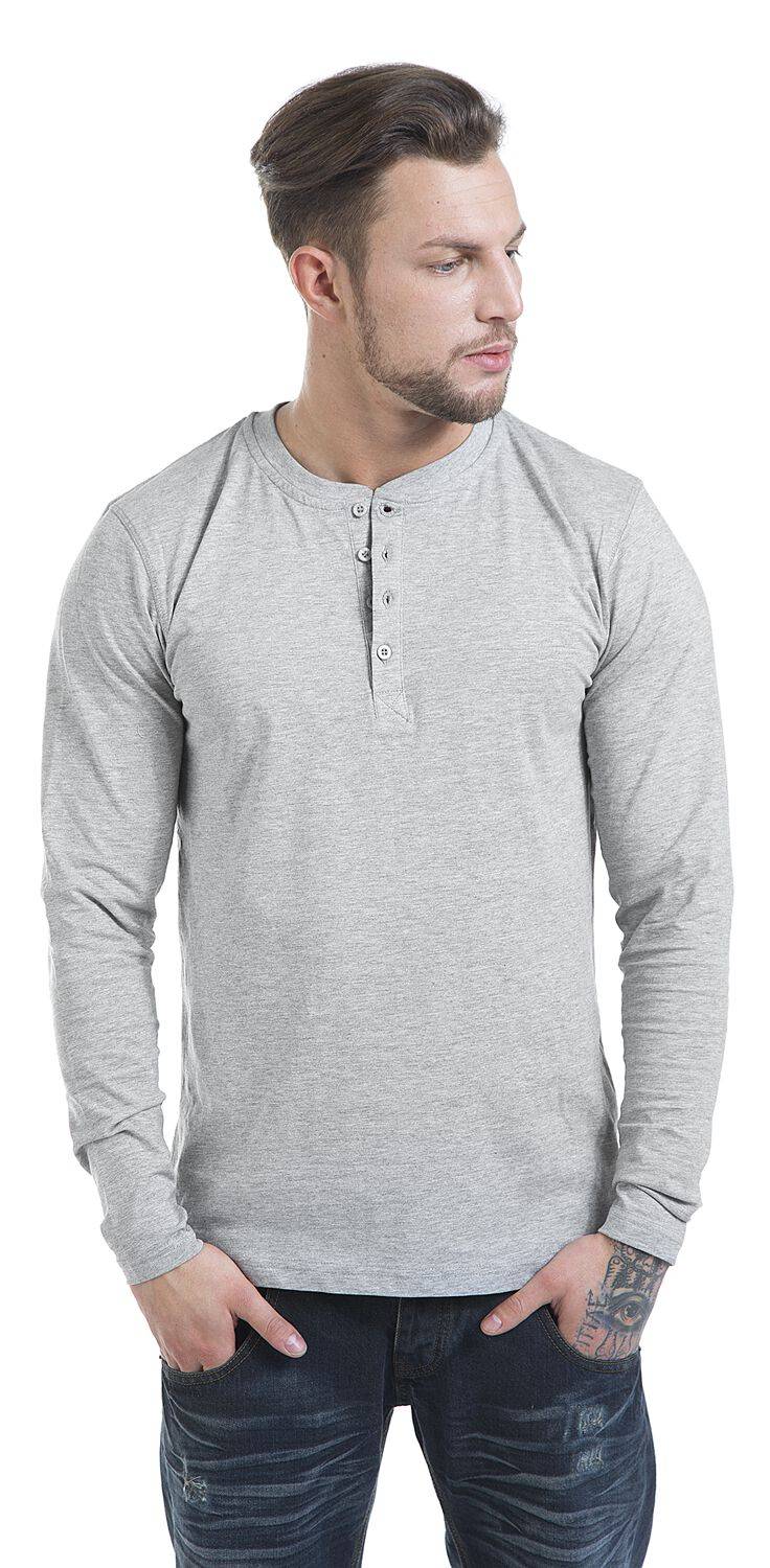 EMP "Basic Henley" Langarmshirt grau von Urban Classics Letzte 2 Tage