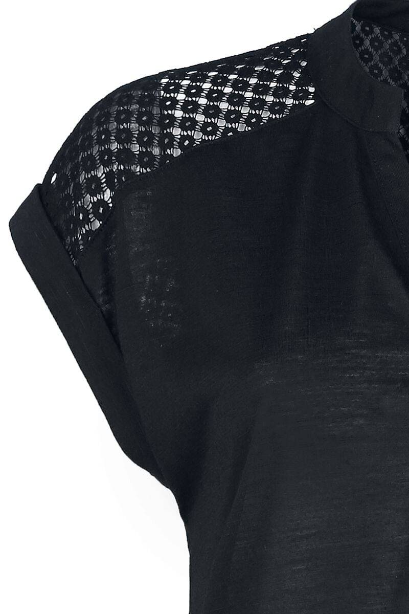 EMP "Heeze - Back Lace Wide Slub Jersey Tee" T-Shirt schwarz von Rotterdamned Bis zu 50% Rabatt