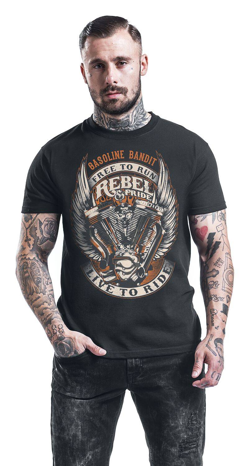EMP "Rebel Pride" T-Shirt schwarz von Gasoline Bandit Clearance-Verkauf