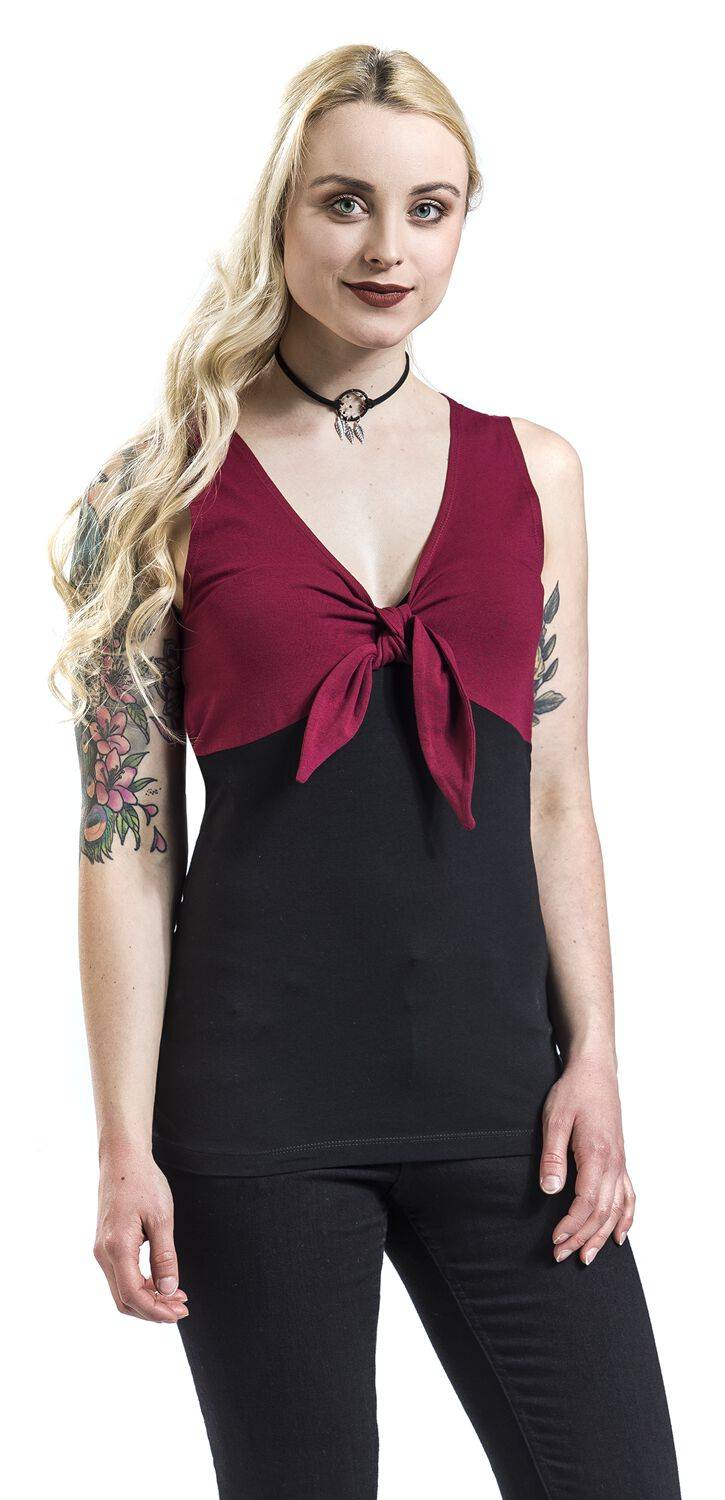 EMP Top bordeaux/schwarz von Rock Rebel by EMP Auslauf