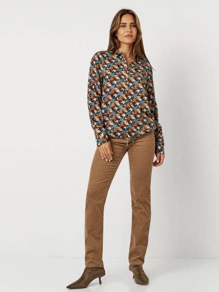 TONI Fashion Style »Bianca« multicolour petrol Bluse mit Hahnentritt Super Sparpreis