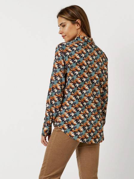 TONI Fashion Style »Bianca« multicolour petrol Bluse mit Hahnentritt Super Sparpreis