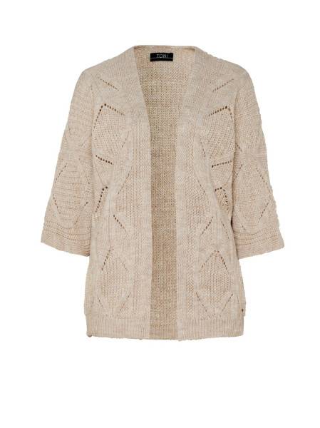 TONI Fashion Style »Haifa« sand/gold Ajour-Cardigan mit Effektgarn Neueste Stile