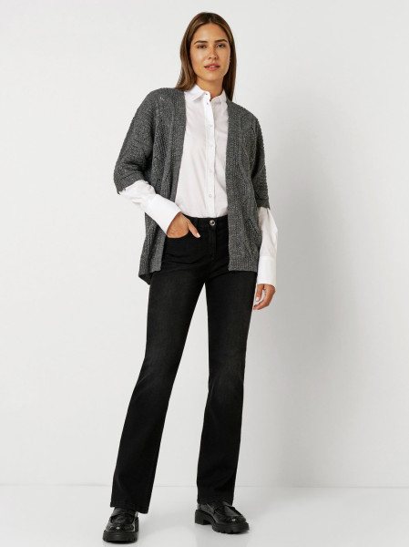 TONI Fashion Style »Haifa« grey/silver Ajour-Cardigan mit Effektgarn Letzte 2 Tage