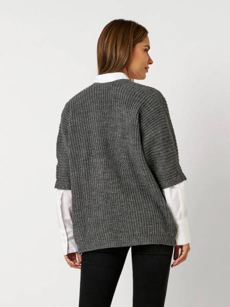 TONI Fashion Style »Haifa« grey/silver Ajour-Cardigan mit Effektgarn Letzte 2 Tage