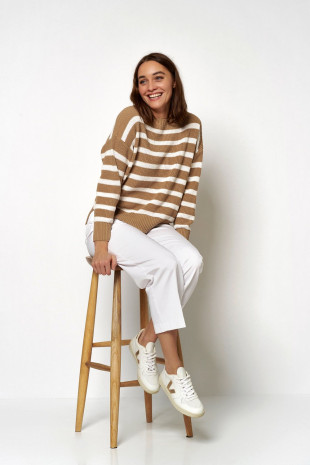 TONI Fashion Style »Inola« camel Lässiger Streifenpulli Fabrikladen