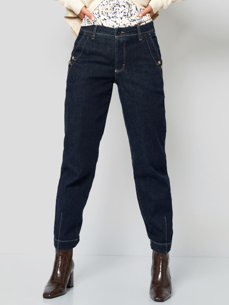 TONI Fashion Style »Liv« dark blue Karottenjeans mit Details Speichern exportieren