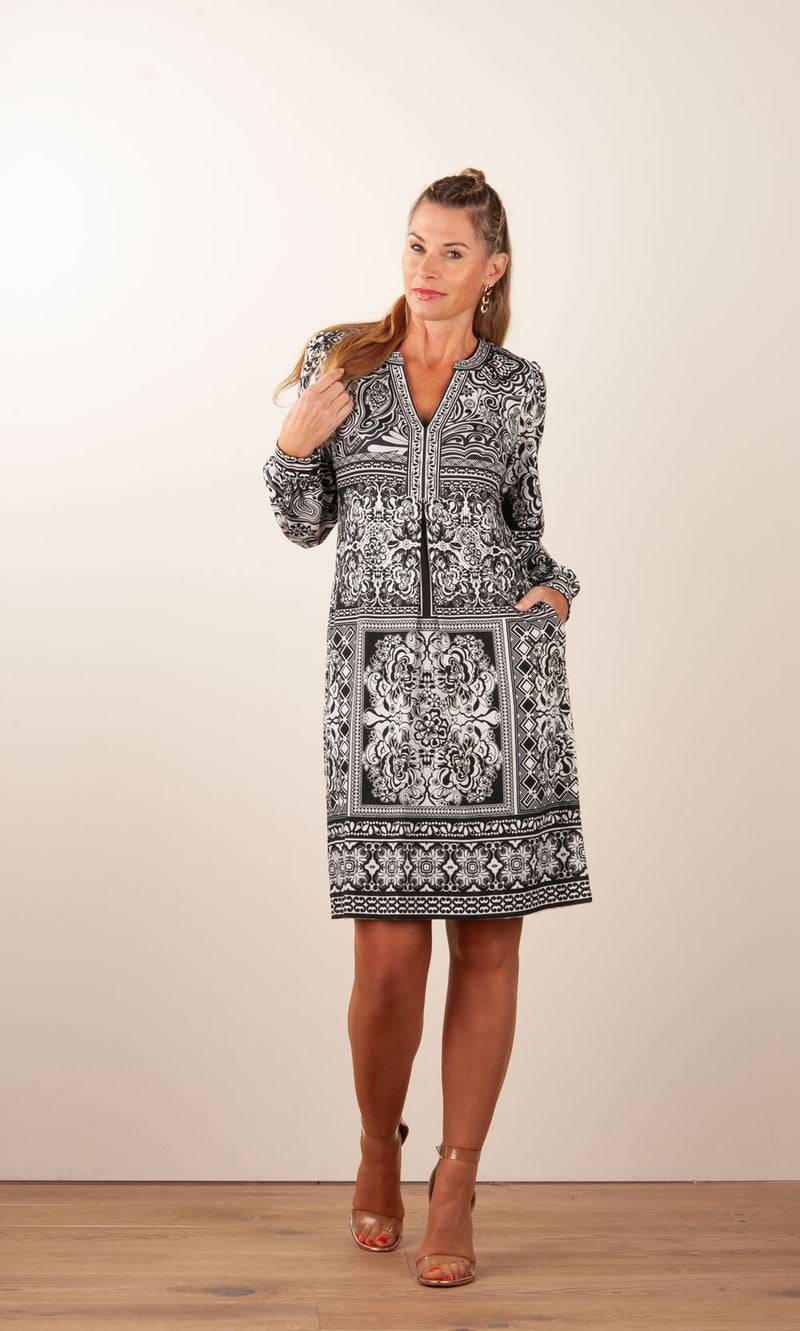 Hale Bob Kleid Schwarz | Weiß Kostenlose Rückgabe