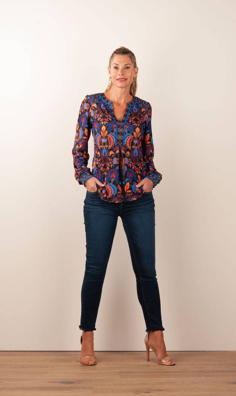 Hale Bob Blusenshirt Schwarz | Blau | Multicolor Letzte 3 Tage