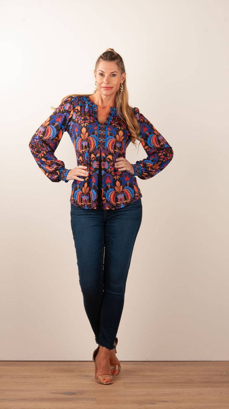 Hale Bob Blusenshirt Schwarz | Blau | Multicolor Letzte 3 Tage