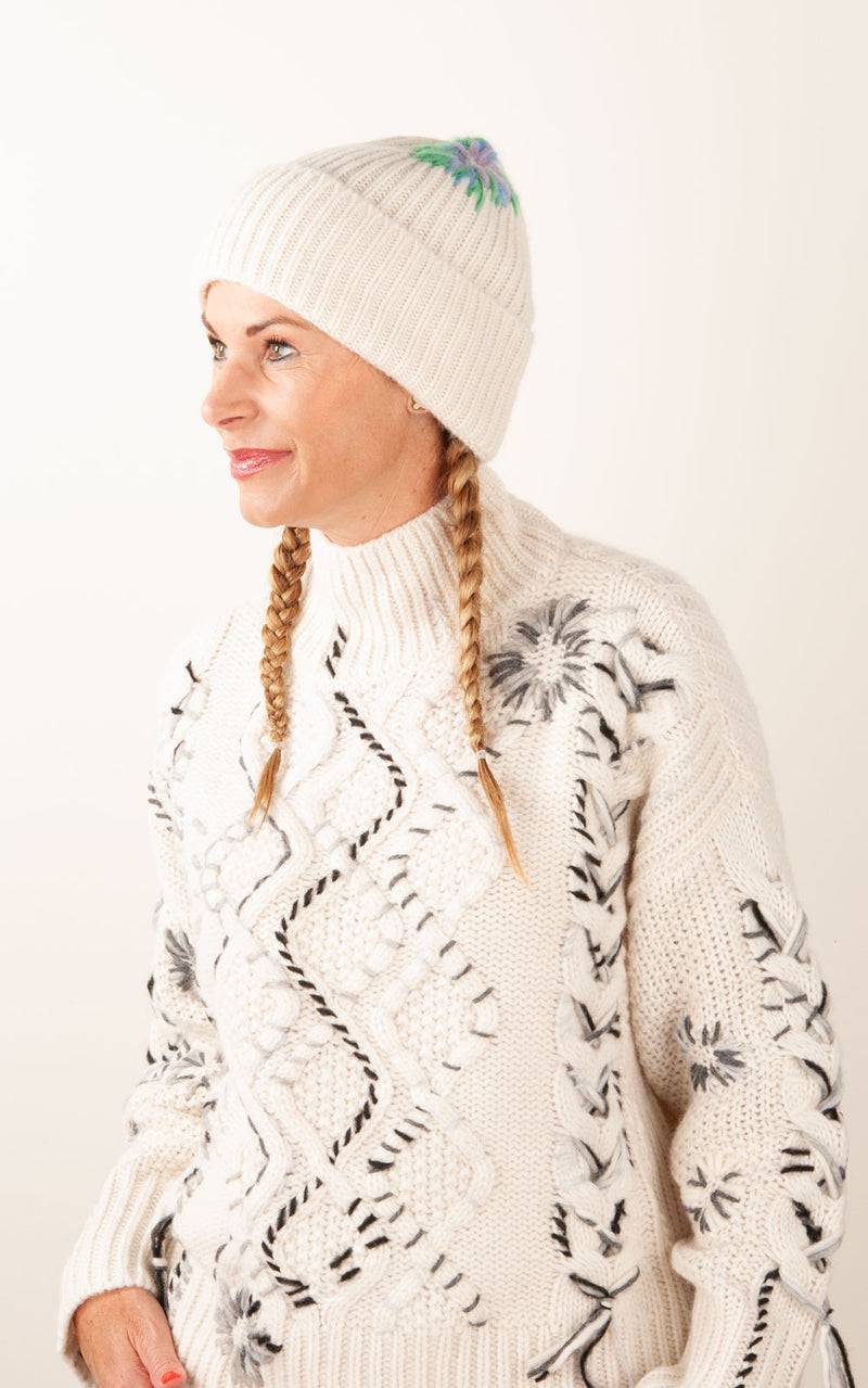 Paschwork Mütze Offwhite | Grün | Flieder | Blau Clearance-Verkauf