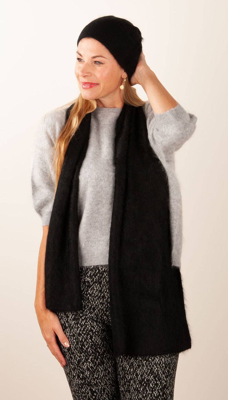 fleur Kaschmir Schal Schwarz Black Friday Preise