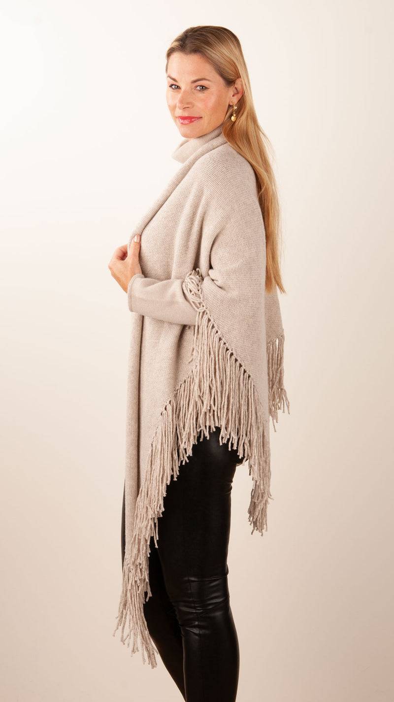 Simone Bruns Dreieckstuch Melange Beige Online