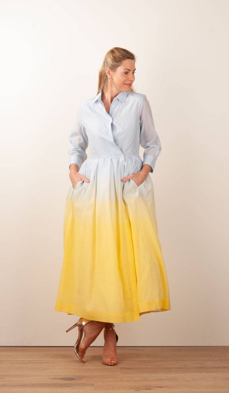 Sara Roka Kleid Hellblau | Gelb | Multicolor Preisnachlass