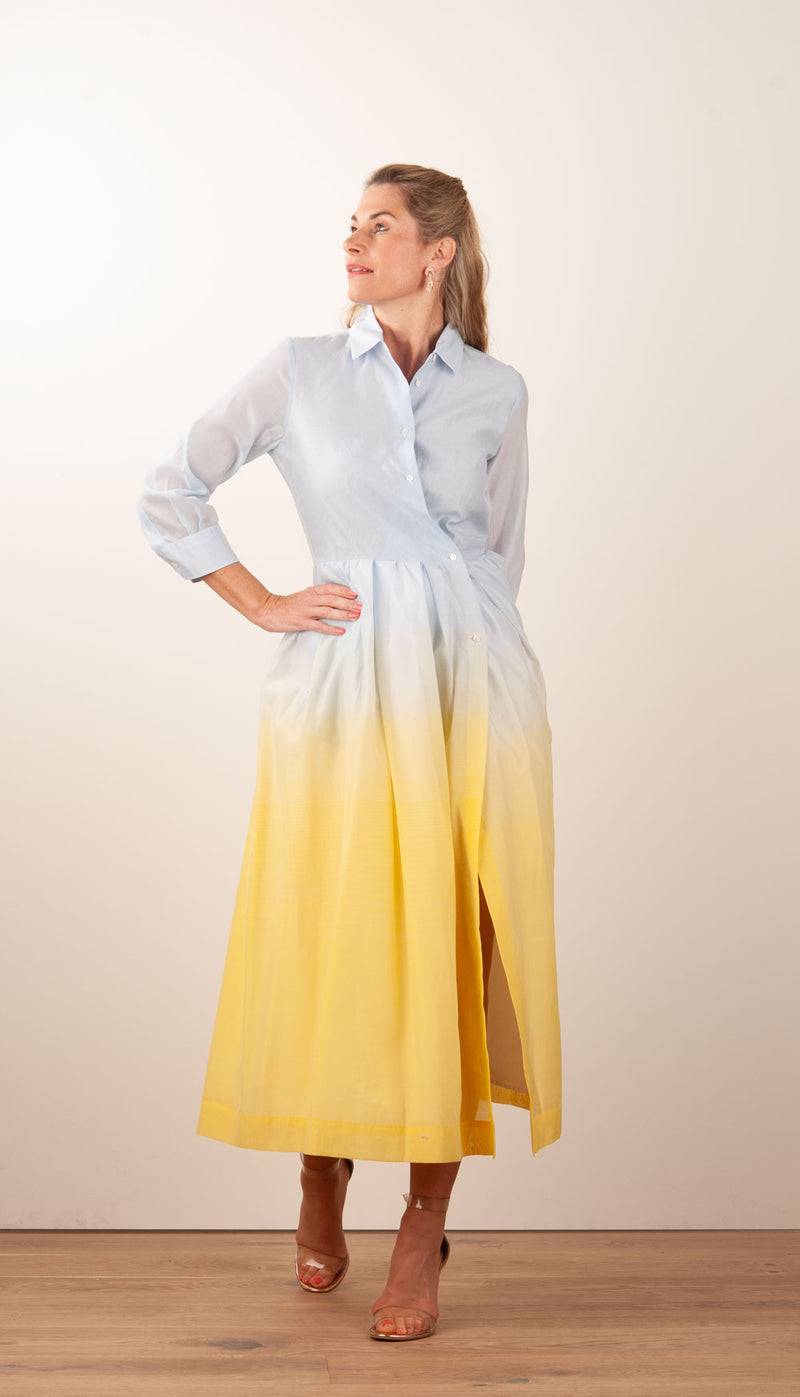 Sara Roka Kleid Hellblau | Gelb | Multicolor Preisnachlass