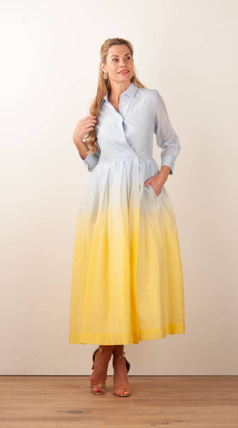 Sara Roka Kleid Hellblau | Gelb | Multicolor Preisnachlass