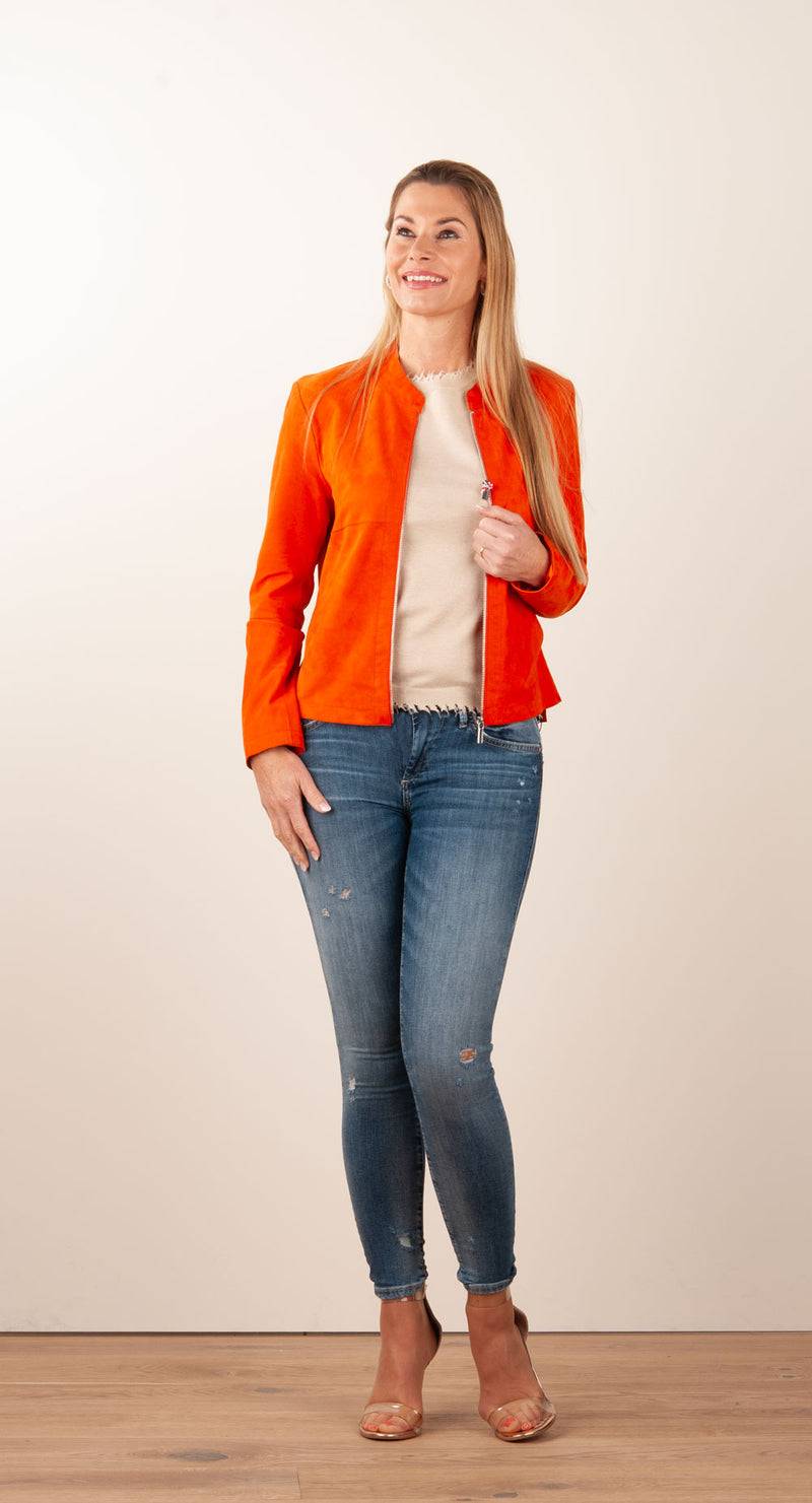 Milestone Lederjacke „Rena“ Orange Vatertagsangebot