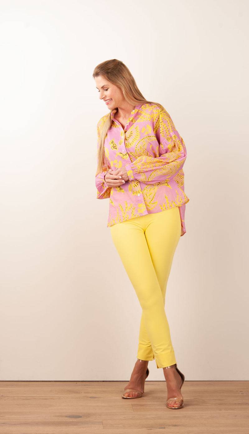 IVI Collection Blusenshirt Rosa | Gelb Exklusive Angebote