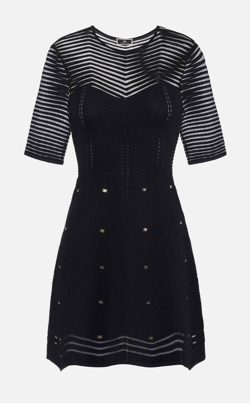 Elisabetta Franchi Kleid Schwarz Auslauf