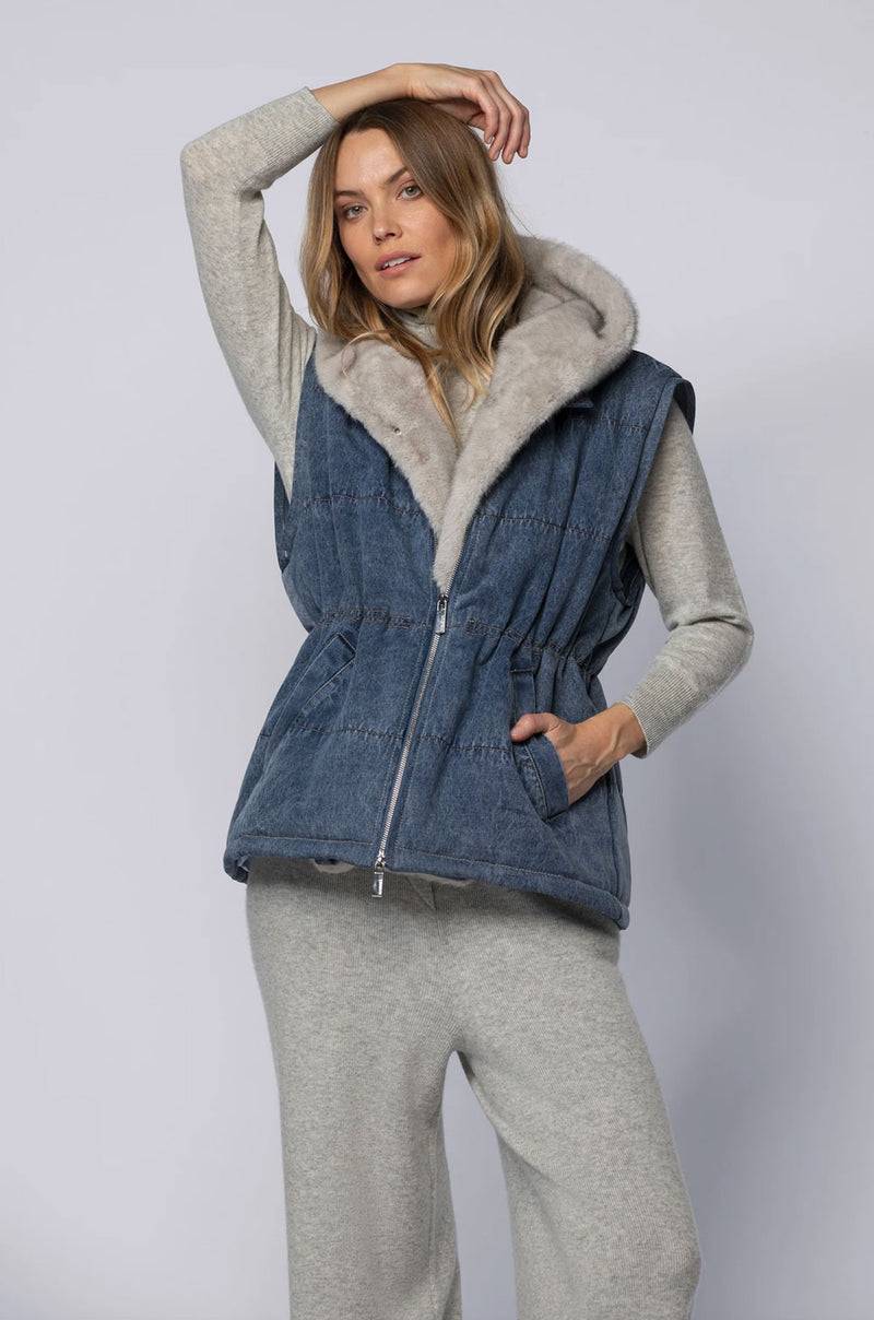 MAX & MOI Jeansjacke Blau | Grau Begrenztes Angebot
