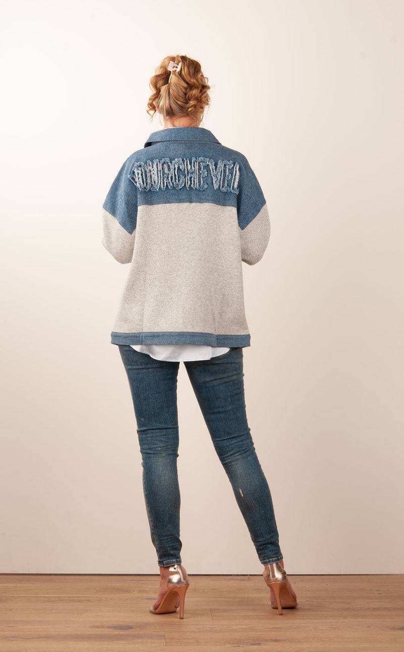 MAX & MOI Strickjacke Grau | Jeansblau Online Shopping