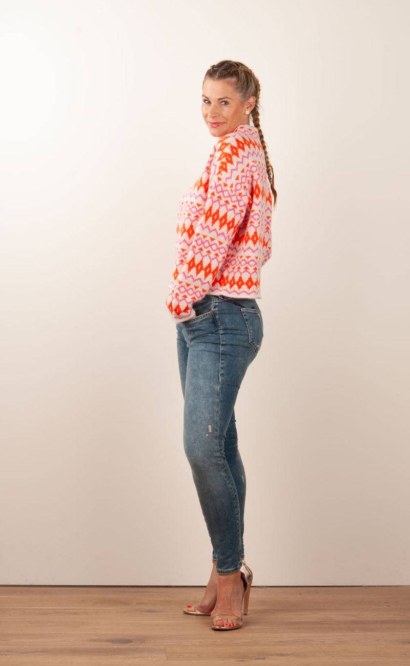 fleur Pullover Rosa | Orange | Beere Preisnachlass