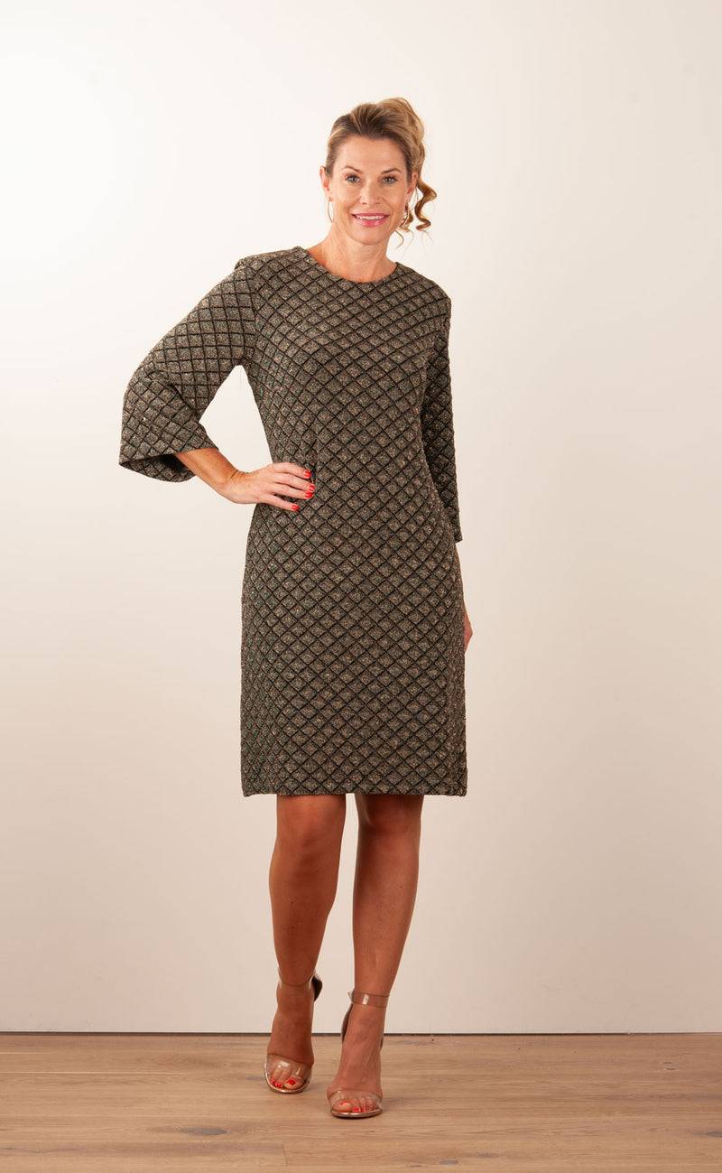 ana alcazar Kleid „Glitzer“ Schwarz | Grün | Gold Weihnachtsangebot