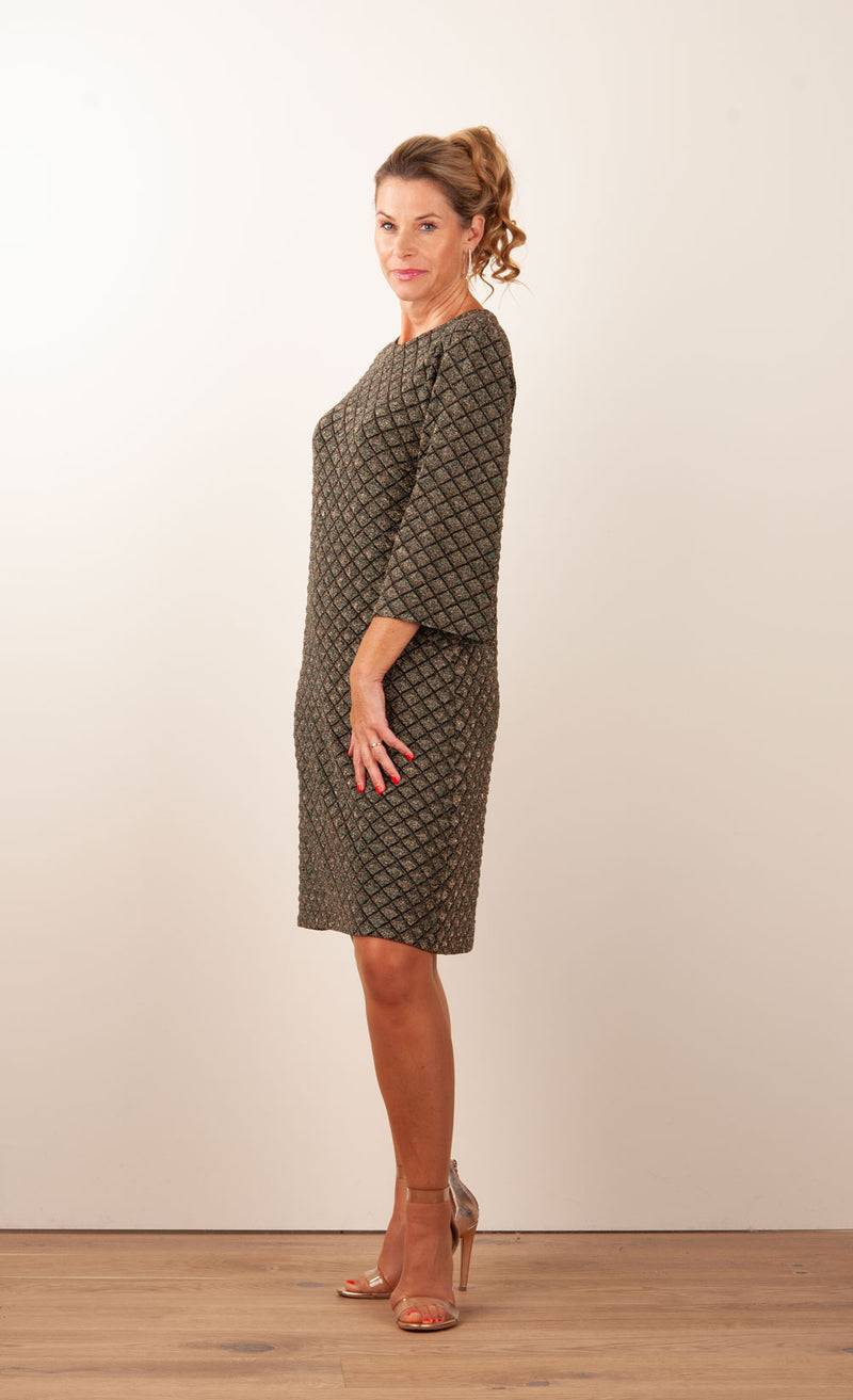 ana alcazar Kleid „Glitzer“ Schwarz | Grün | Gold Weihnachtsangebot