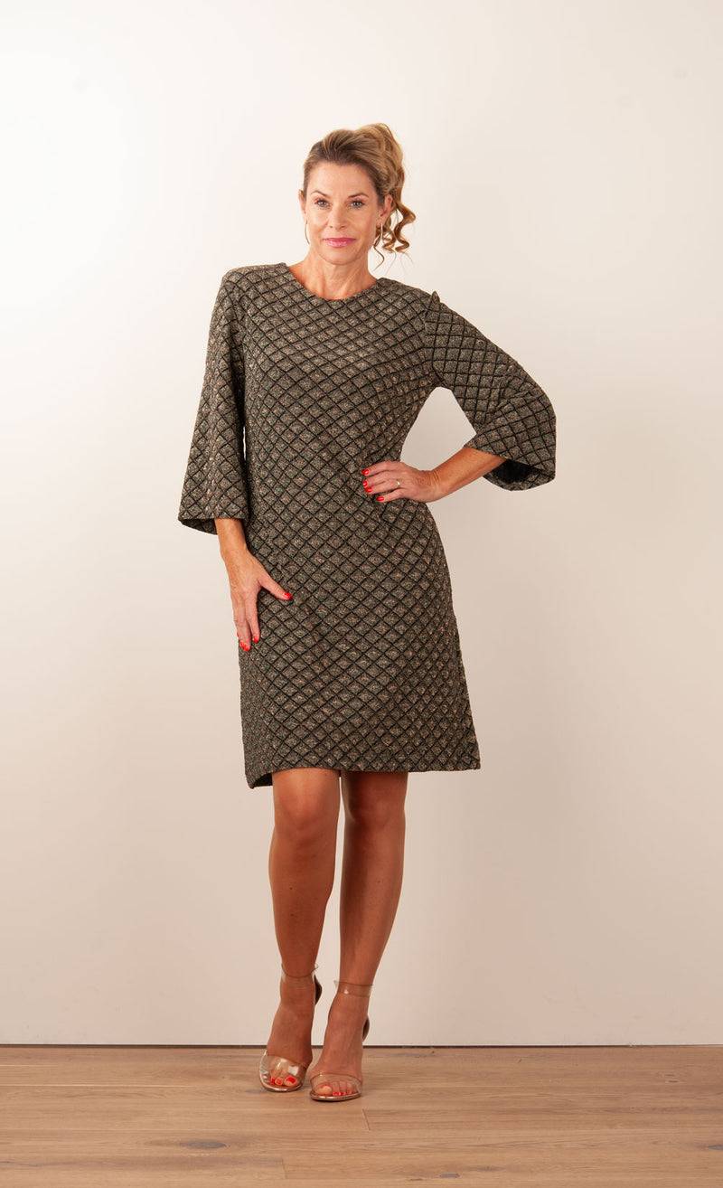 ana alcazar Kleid „Glitzer“ Schwarz | Grün | Gold Weihnachtsangebot