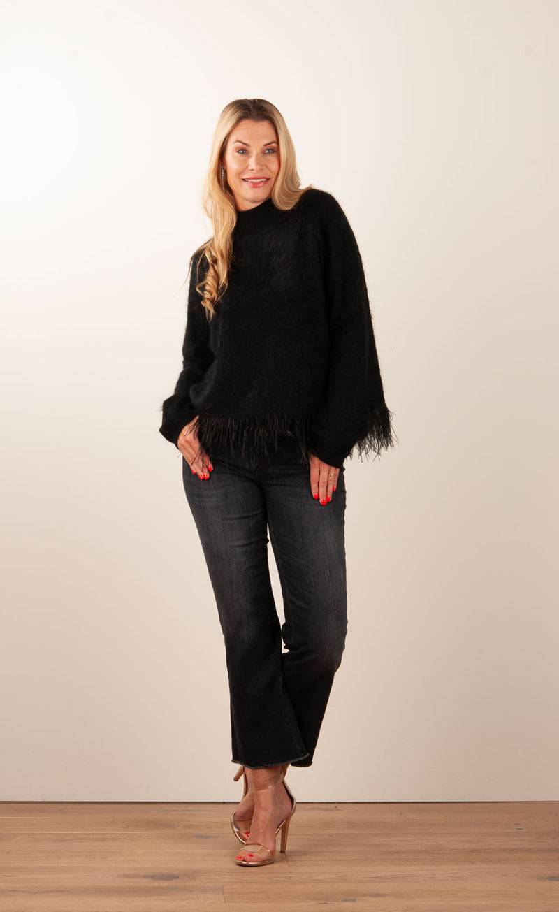 Grace Pullover „Feder“ Schwarz Tiefpreis
