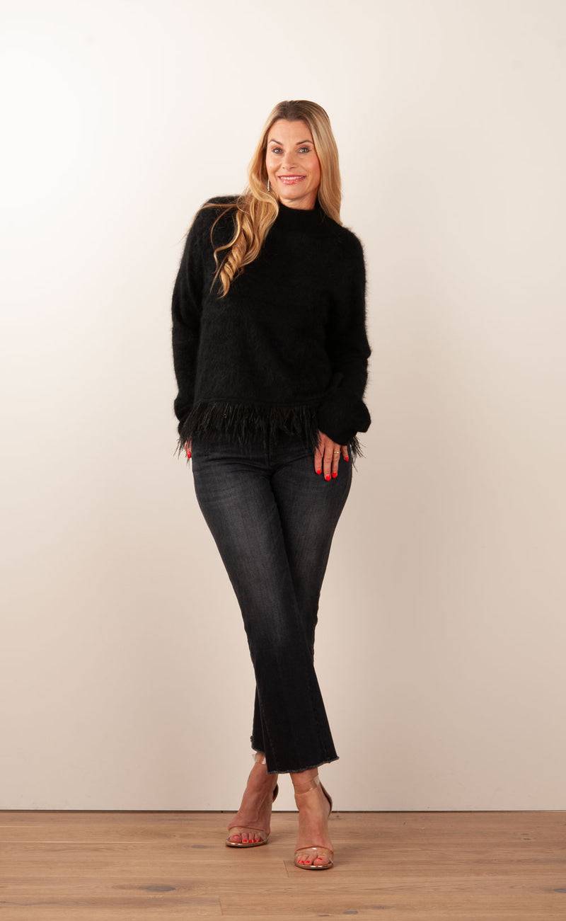 Grace Pullover „Feder“ Schwarz Tiefpreis