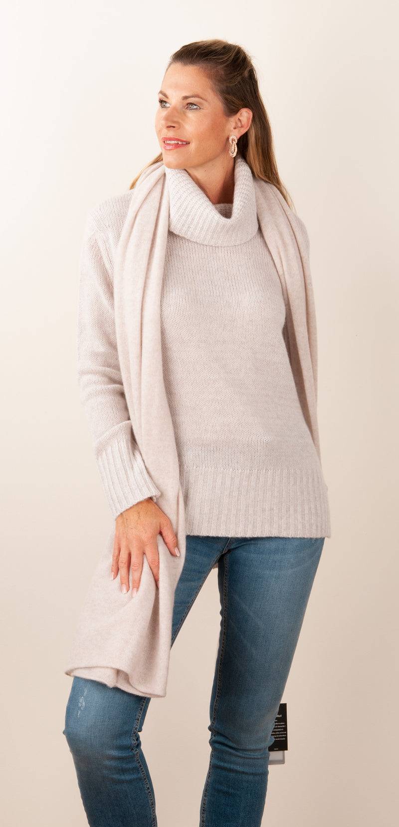 fleur Kaschmir Schal Hellbeige Bis zu 50% Rabatt