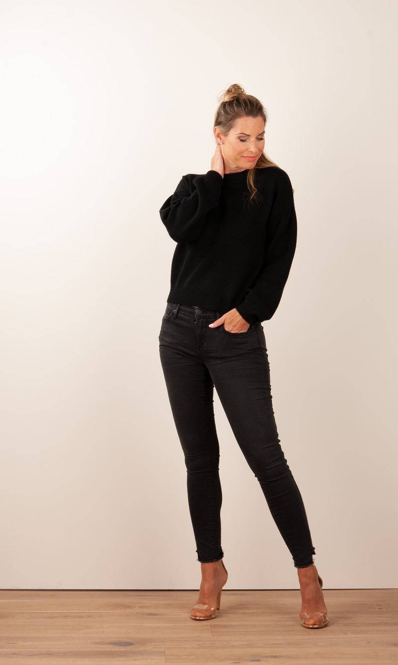SEM PER LEI. Kaschmir Pullover Schwarz Nur noch ein Tag übrig