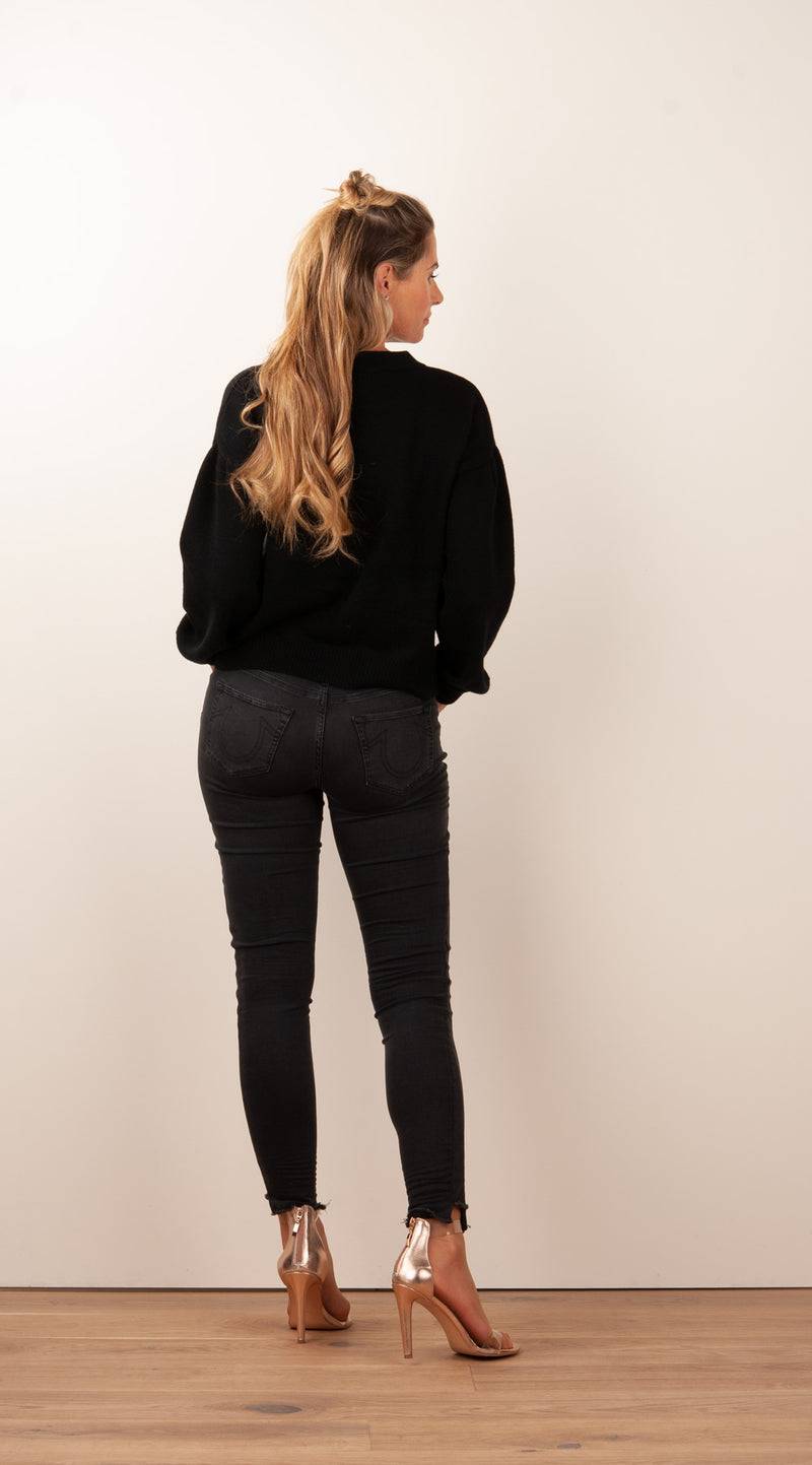 SEM PER LEI. Kaschmir Pullover Schwarz Nur noch ein Tag übrig