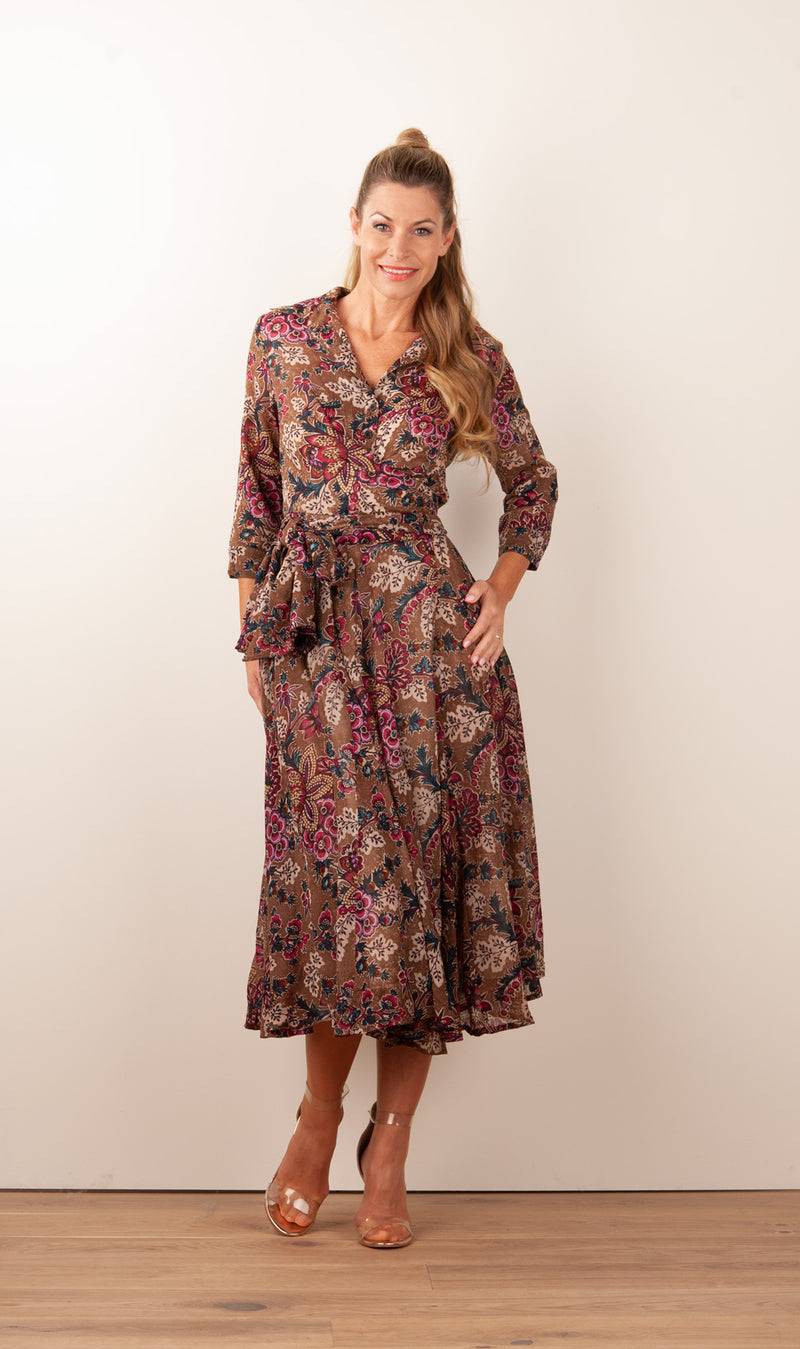 Samantha Sung Kleid „Olivia“ Braun | Multicolor Super Rabatt