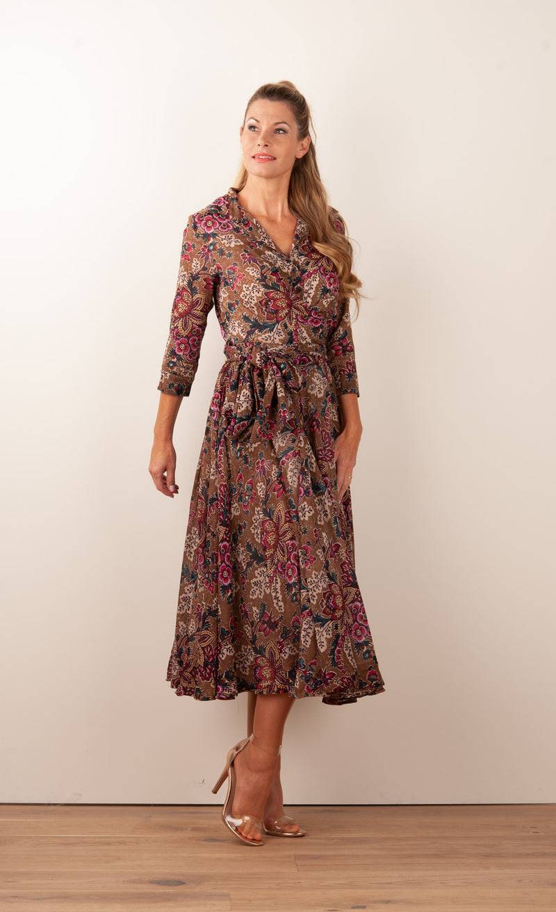 Samantha Sung Kleid „Olivia“ Braun | Multicolor Super Rabatt
