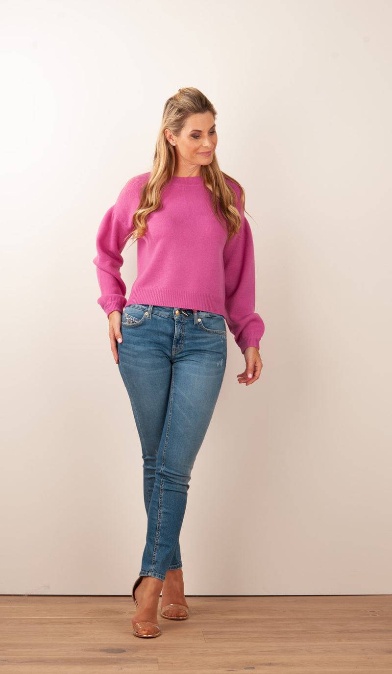 SEM PER LEI. Kaschmir Pullover Beere Riesige Rabatte