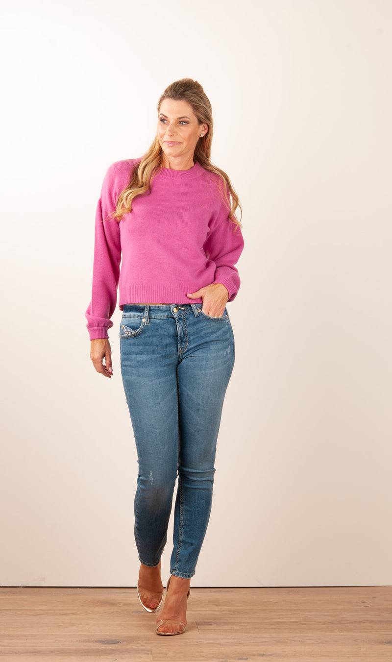 SEM PER LEI. Kaschmir Pullover Beere Riesige Rabatte
